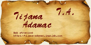 Tijana Adamac vizit kartica